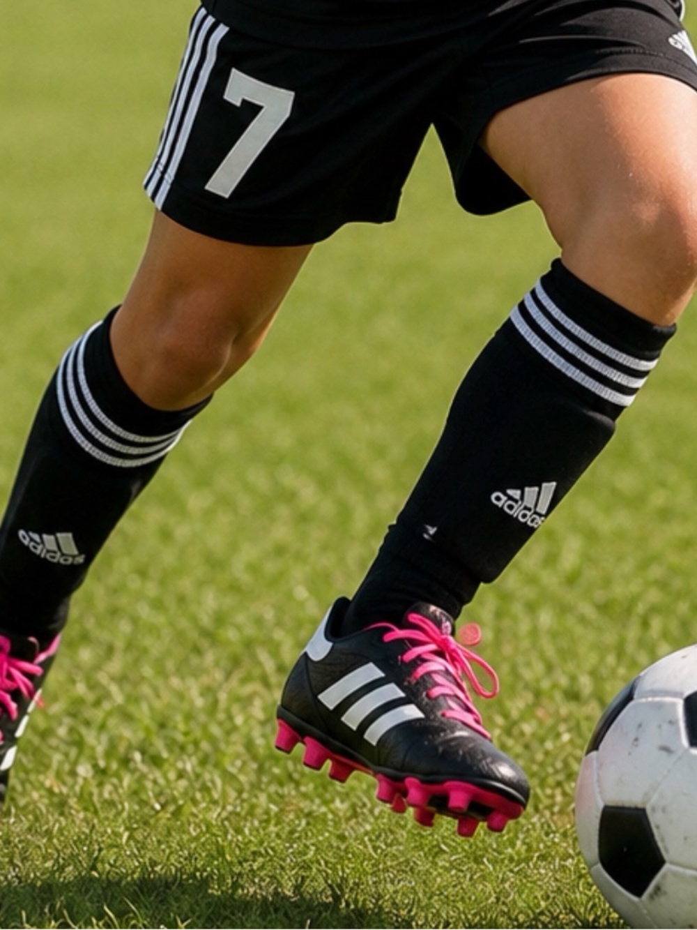 adidas Unisex Black Cleats with Pink accents- 3.5 / all sports World Cup